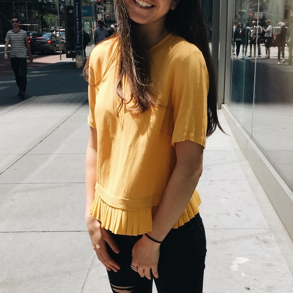 Zara Yellow Cropped Blouse - Picture 4 of 4